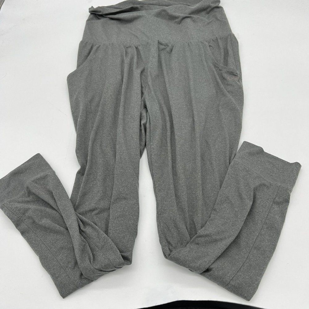 CALIA Women's MEDIUM Stretch Jogger Pants Gray Pockets Tapered High Waisted